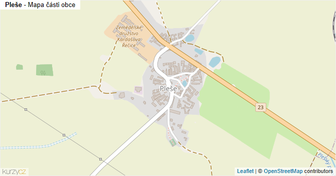 Pleše - mapa části obce
