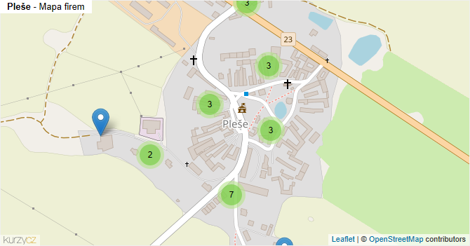 Pleše - mapa firem