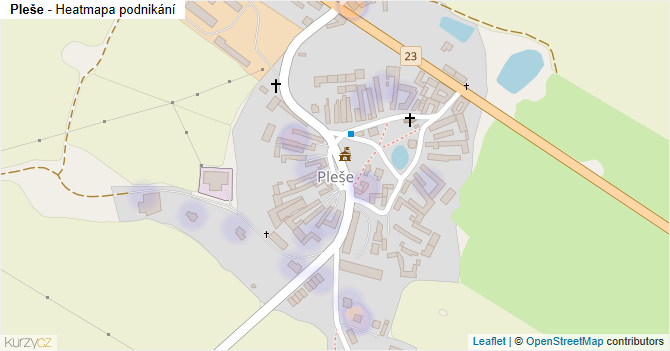 Pleše - mapa podnikání