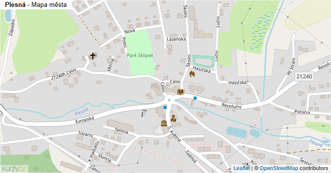 Plesná - mapa města