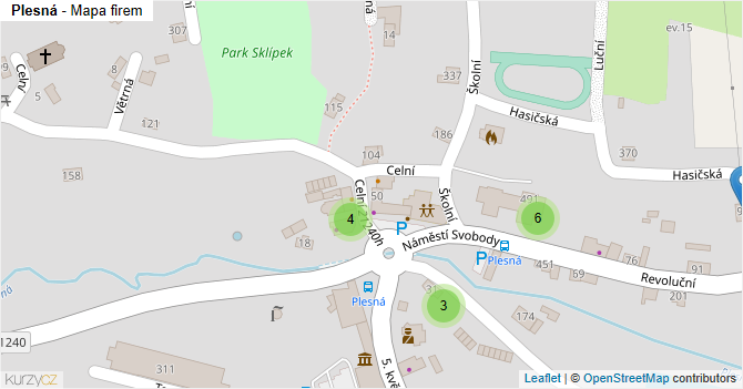 Plesná - mapa firem