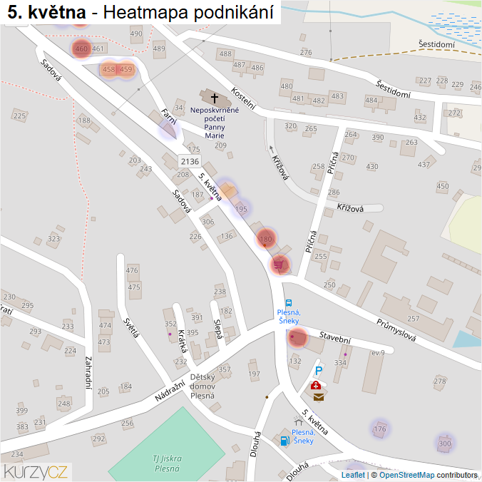 Mapa 5. května - Firmy v ulici.