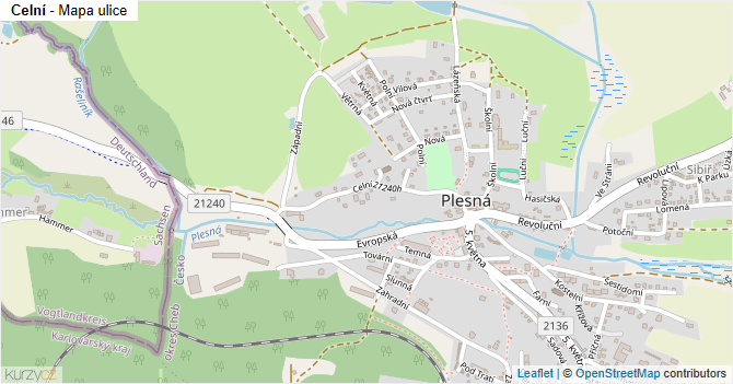 Celní - mapa ulice