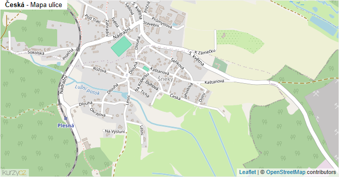 Česká - mapa ulice