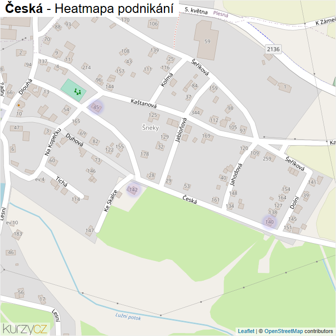 Mapa Česká - Firmy v ulici.