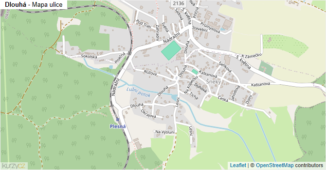 Dlouhá - mapa ulice
