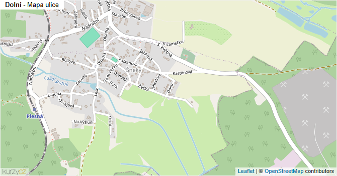 Dolní - mapa ulice