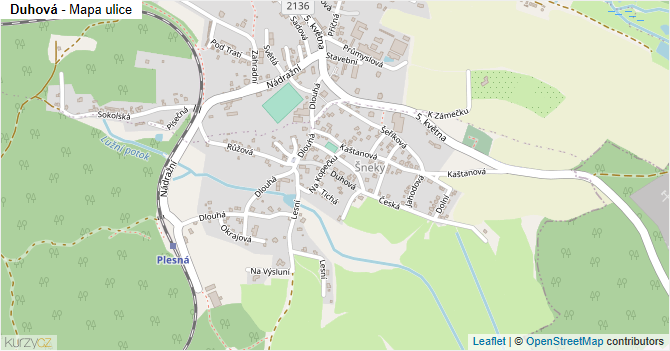 Duhová - mapa ulice