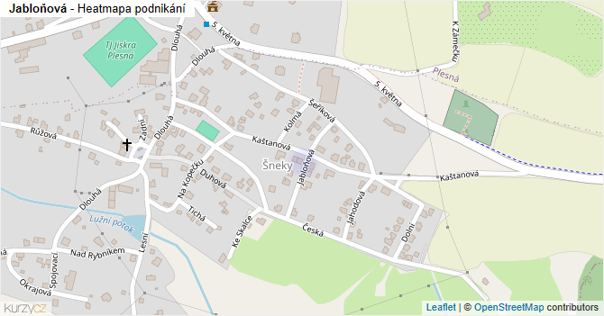 Jabloňová - mapa podnikání