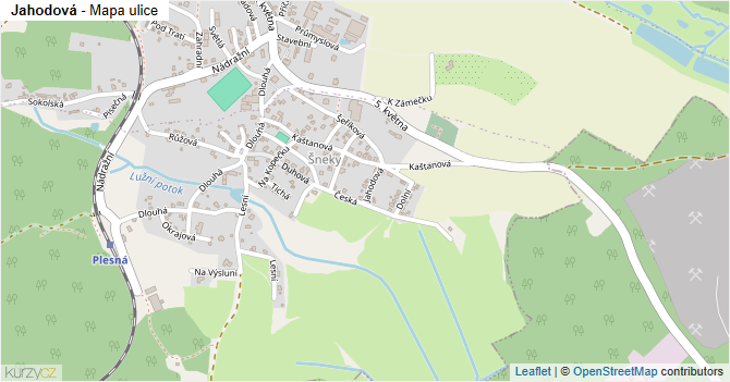 Jahodová - mapa ulice