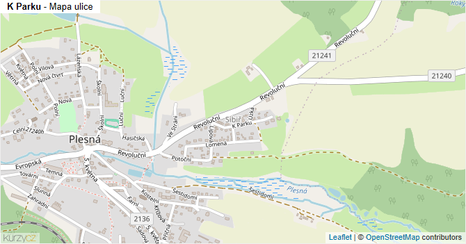 K Parku - mapa ulice