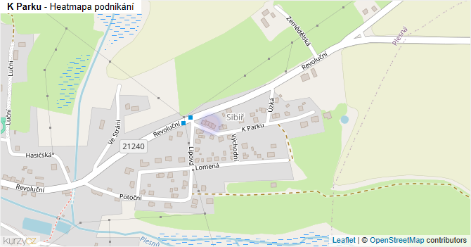 K Parku - mapa podnikání