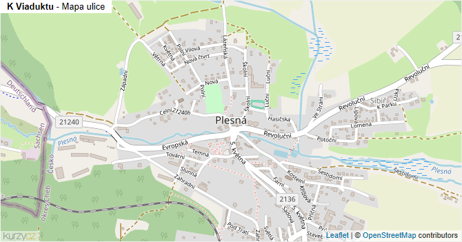 K Viaduktu - mapa ulice