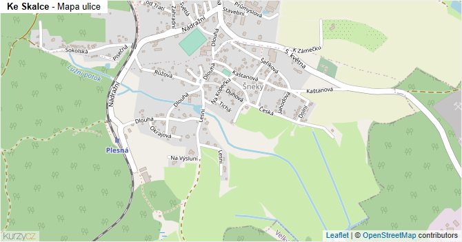 Ke Skalce - mapa ulice