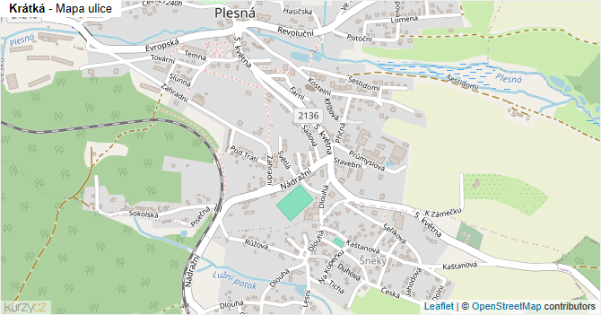 Krátká - mapa ulice