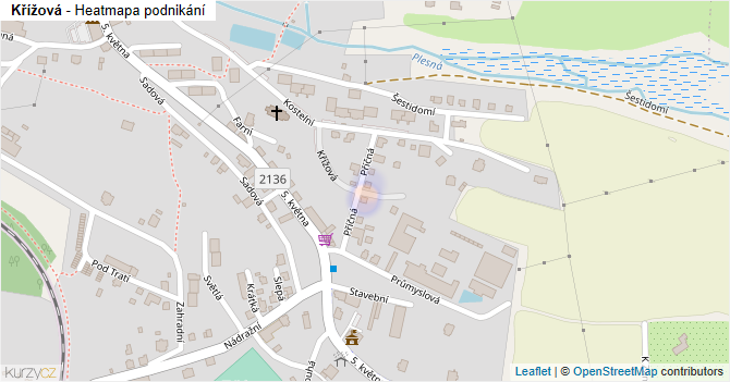 Křížová - mapa podnikání