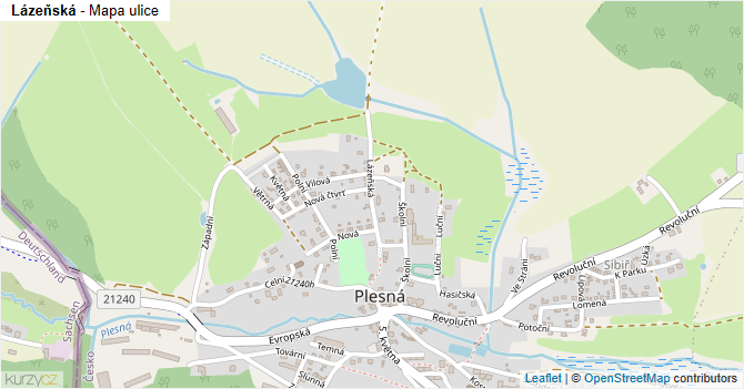 Lázeňská - mapa ulice