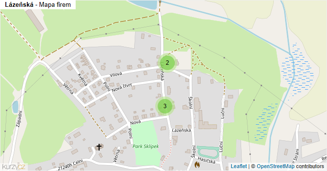 Lázeňská - mapa firem