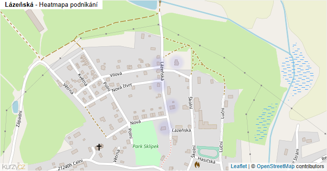 Lázeňská - mapa podnikání