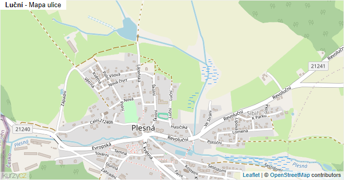 Luční - mapa ulice