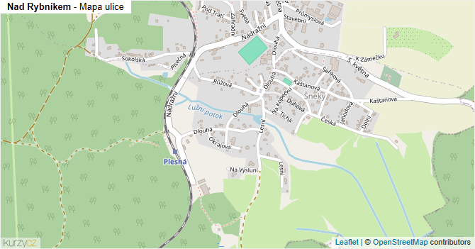 Nad Rybníkem - mapa ulice