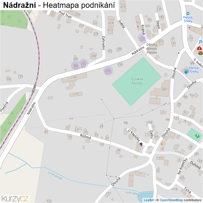 Mapa Nádražní - Firmy v ulici.