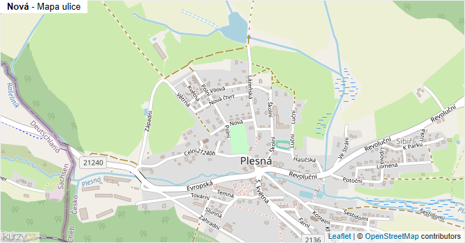 Nová - mapa ulice
