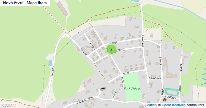 Nová čtvrť - mapa firem
