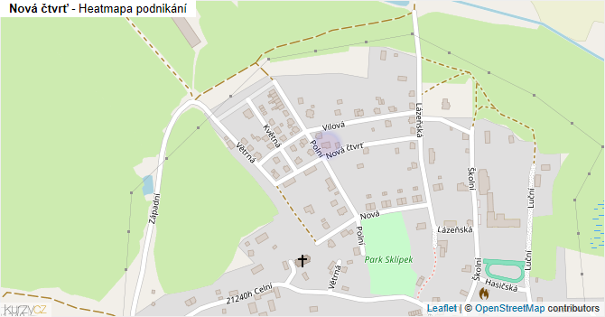 Nová čtvrť - mapa podnikání