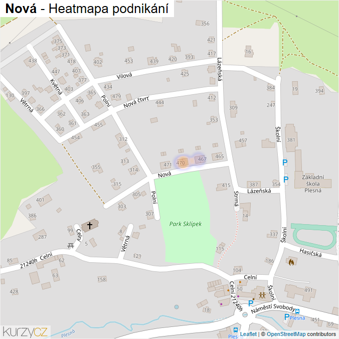 Mapa Nová - Firmy v ulici.