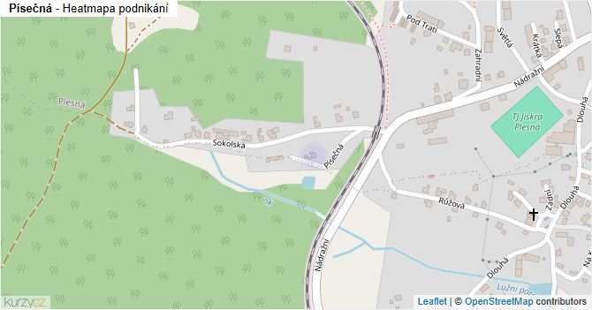 Písečná - mapa podnikání