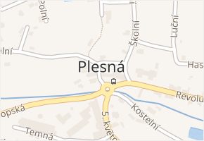 Plesná v obci Plesná - mapa části obce