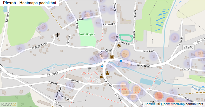Plesná - mapa podnikání