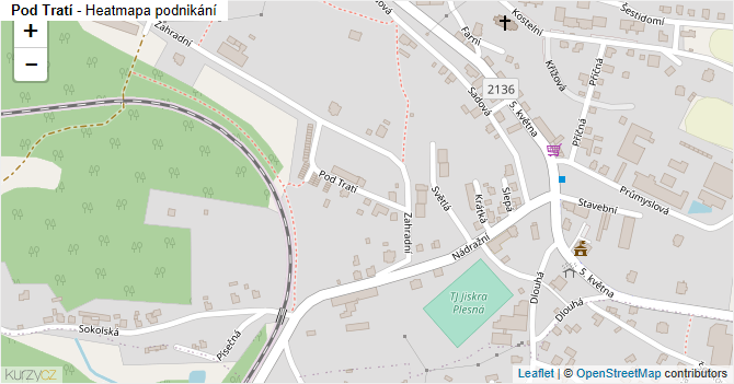 Pod Tratí - mapa podnikání