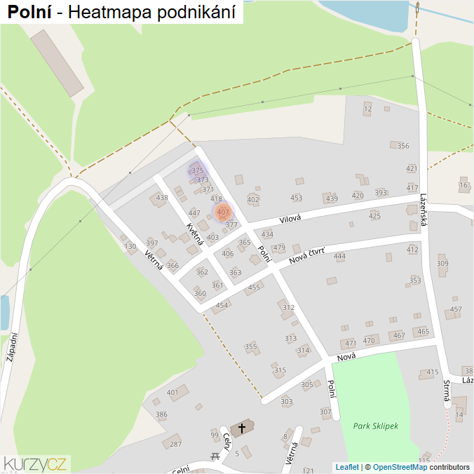 Mapa Polní - Firmy v ulici.