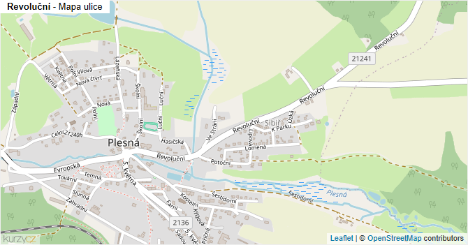 Revoluční - mapa ulice
