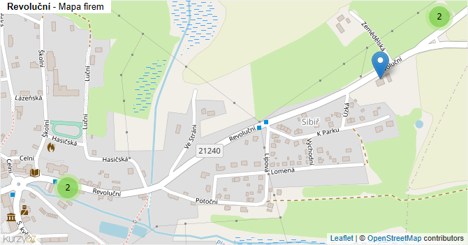 Revoluční - mapa firem