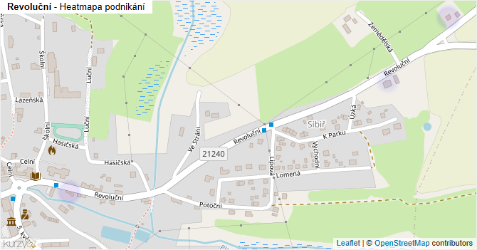 Revoluční - mapa podnikání