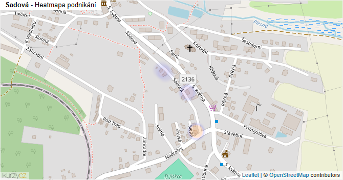 Sadová - mapa podnikání