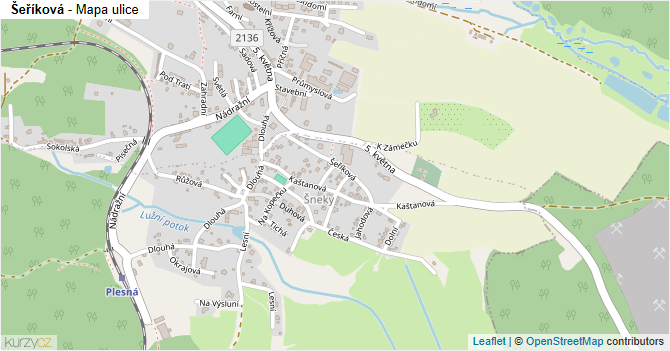 Šeříková - mapa ulice