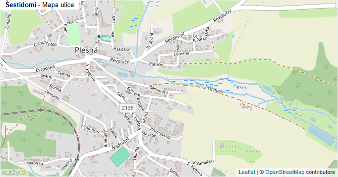 Šestidomí - mapa ulice