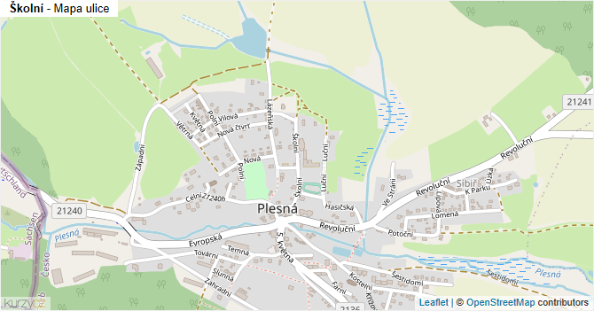 Školní - mapa ulice