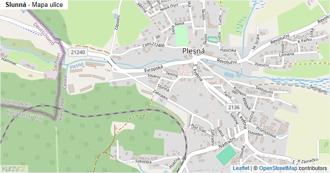 Slunná - mapa ulice