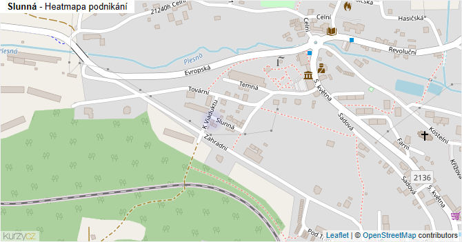 Slunná - mapa podnikání