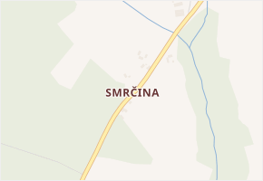 Smrčina v obci Plesná - mapa části obce