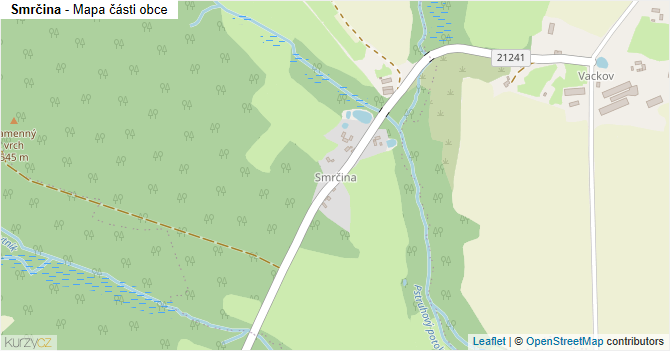 Smrčina - mapa části obce
