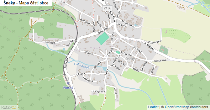 Šneky - mapa části obce