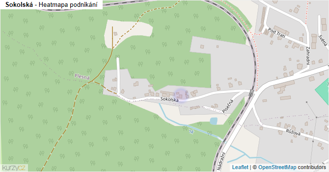 Sokolská - mapa podnikání