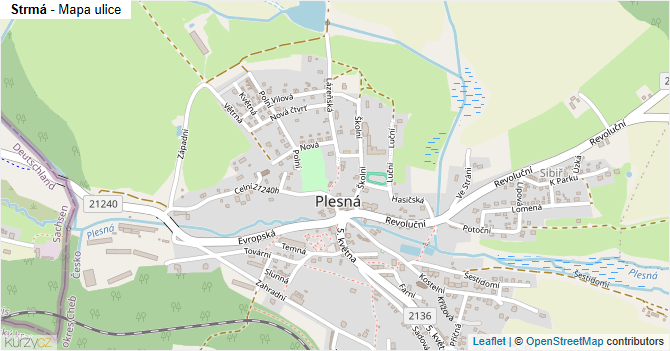 Strmá - mapa ulice