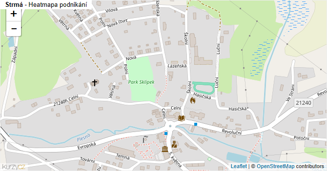 Strmá - mapa podnikání